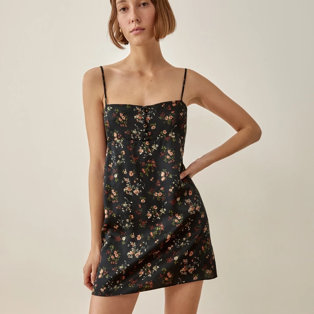 Reformation Larah Silk Mini Dress